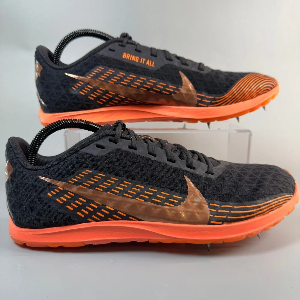 Nike Zoom Rival XC Mens 10 Cross Country Spike Running Trainer Black Orange Shoe